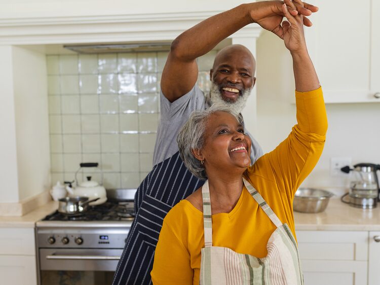Senior couple sharing a moment at home — expert audiology care from Autumn Oak in Friendswood, TX